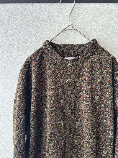 画像4: *sale30%off* prit 40/1キャラメルコール小花プリント スタンドカラーシャツ