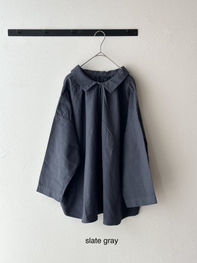 画像6: prit 60/1アンカットコール近江晒加工 2wayギャザースモック