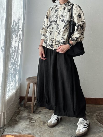 画像1: prit タイプライターフラワープリント オーバーサイズシャツ