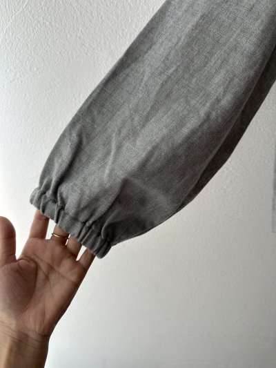 画像6: prit 2/48ウール綾織 ノーカラーブラウス