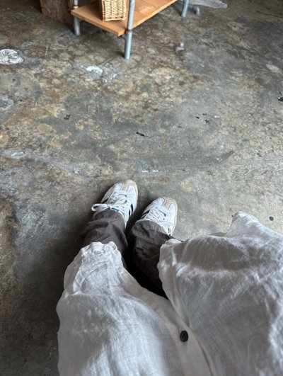 画像4: Luminaes 手染めリネン ７分袖ワイドシャツワンピース