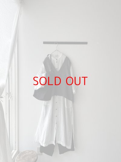 画像1: prit フレンチリネン ドビークロス Vネックプルオーバーベスト