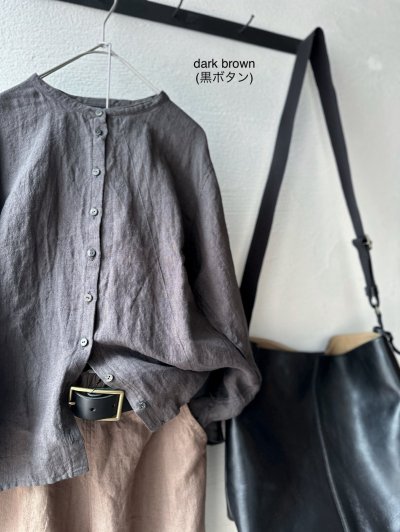 画像3: Luminaes 1/60手染めリネン ちょうどいいシャツ