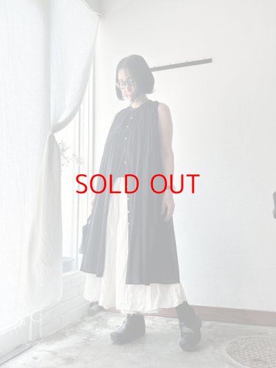 画像1: Veritecoeur スリーブレスギャザーブラウス  ( long )