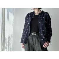 nouvelles du paradis カットジャガード スタンドカラーブラウス