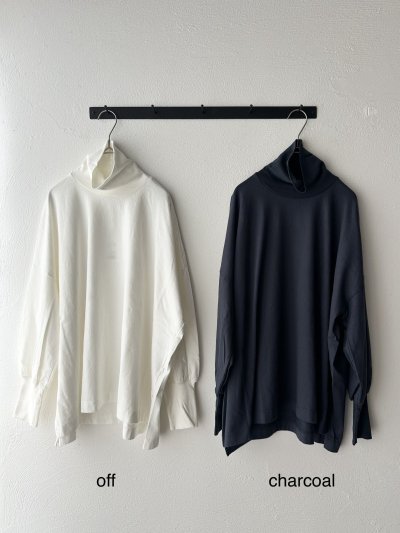 画像2: prit 40/2天竺 タートルネックビッグプルオーバー