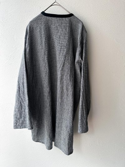 画像12: Luminaes 綿麻千鳥 バイカラーロングシャツ