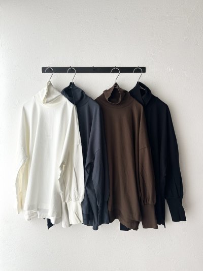 画像1: prit 40/2天竺 タートルネックビッグプルオーバー