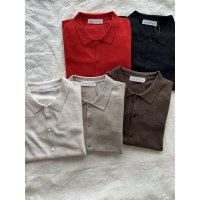 nouvelles du paradis ムーコットン ポロカーディガン
