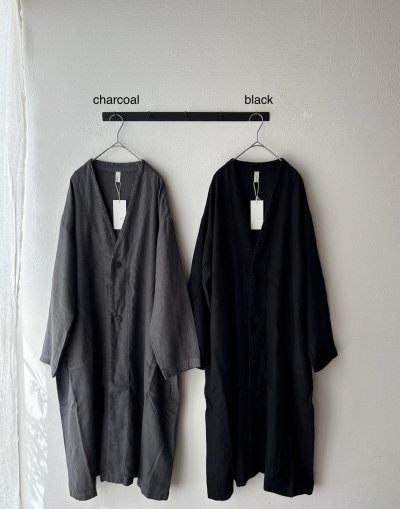 画像5: prit 25/1フレンチリネンツイル起毛 ノーカラーコート