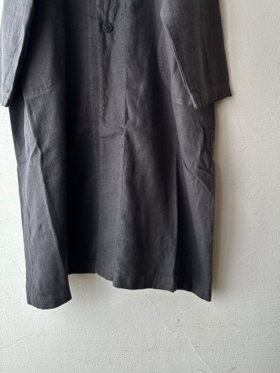 画像10: prit 25/1フレンチリネンツイル起毛 ノーカラーコート