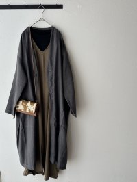 prit 25/1フレンチリネンツイル起毛 ノーカラーコート