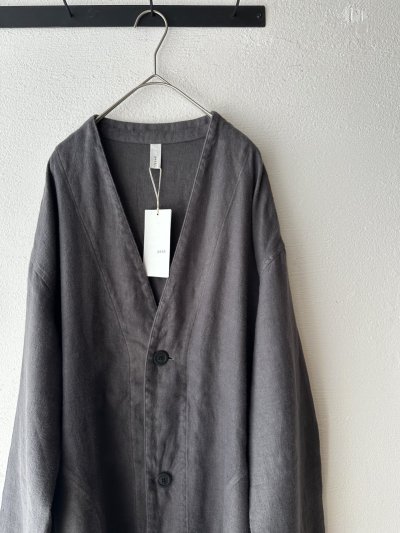 画像7: prit 25/1フレンチリネンツイル起毛 ノーカラーコート