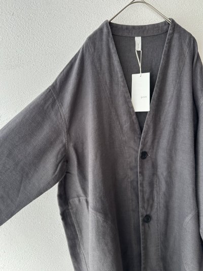 画像8: prit 25/1フレンチリネンツイル起毛 ノーカラーコート