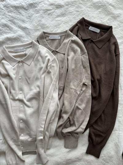 画像3: nouvelles du paradis ムーコットン ポロカーディガン