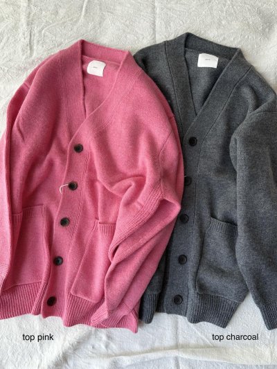 画像6: prit 2/15ラムウール5G天竺編み Vネックワイドカーディガン