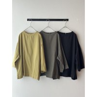 prit 40/1ネルモールスキン 7分袖ボトルネックプルオーバー