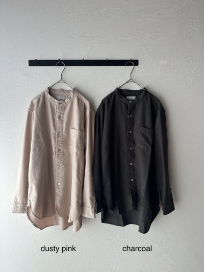 画像2: RINEN 40/1ライトモールスキン スタンドカラーシャツ ( unisex )