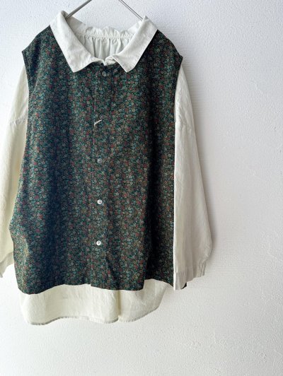 画像2: prit 60/1アンカットコール近江晒加工 2wayギャザースモック