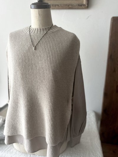 画像2: prit 60/1アンカットコール近江晒加工 ラウンドヘムプルオーバー