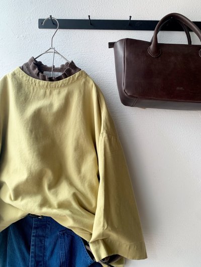 画像3: prit 40/1ネルモールスキン 7分袖ボトルネックプルオーバー