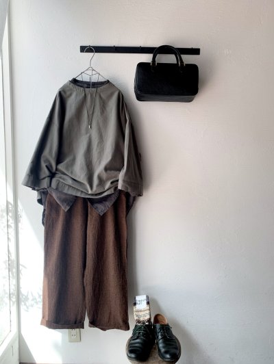 画像2: prit 40/1ネルモールスキン 7分袖ボトルネックプルオーバー