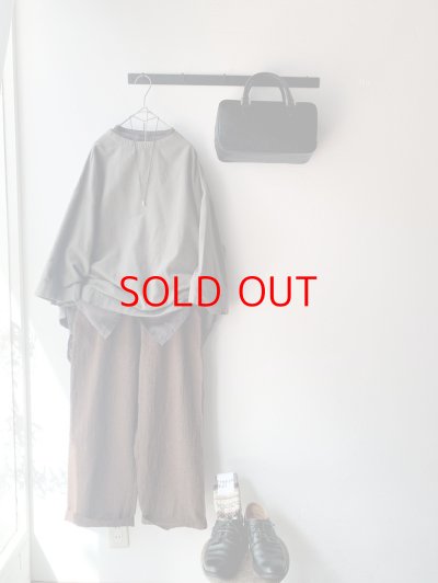 画像2: *sale30%off* prit 40/1ネルモールスキン 7分袖ボトルネックプルオーバー