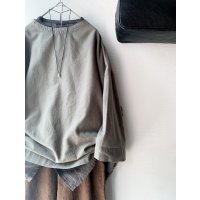 prit 40/1ネルモールスキン 7分袖ボトルネックプルオーバー