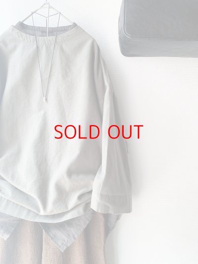 画像1: *sale30%off* prit 40/1ネルモールスキン 7分袖ボトルネックプルオーバー