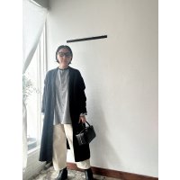 prit 25/1フレンチリネンツイル起毛 ノーカラーコート