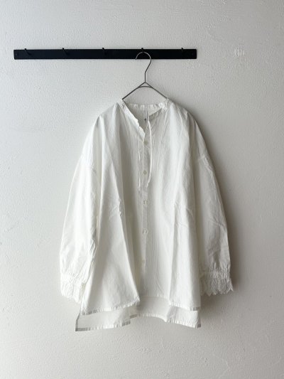 画像1: grin コットンリネンダンプ ピンタックシャツ【クリックポスト(185円)発送可能】