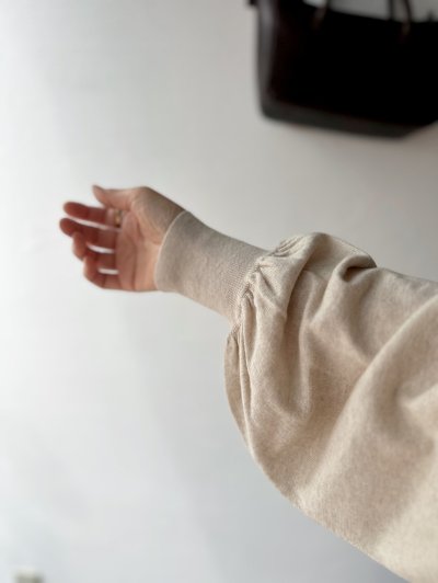 画像2: NATURAL LAUNDRY 綿ウールカシミヤ ギャザープルオーバー