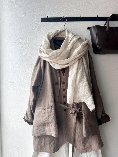 画像2: Luminaes コルトレイクリネン ロングジャケット