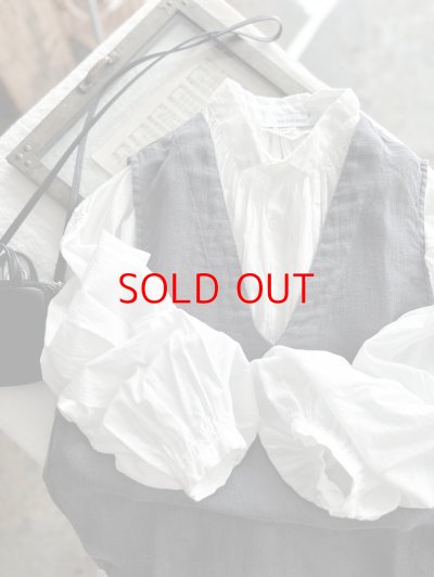 画像3: prit フレンチリネン ドビークロス Vネックプルオーバーベスト