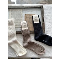 memeri ウールコットンケーブルソックス【1足までクリックポスト可】