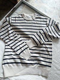 nouvelles du paradis ムーコットン ボーダークルーネックニット