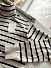 nouvelles du paradis ムーコットン ボーダータートルニット