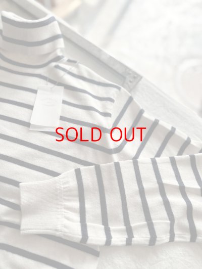 画像1: nouvelles du paradis ムーコットン ボーダータートルニット