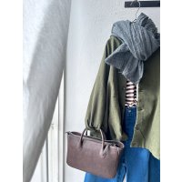 prit 甘撚ドビースエード起毛 ネルカラー裾ヒモショートブルゾン