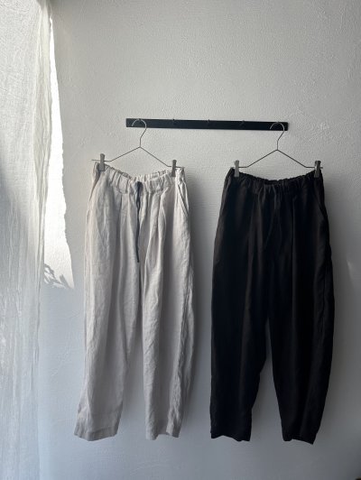 画像1: Luminaes 起毛リネン タックバレルPT