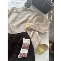 prit 2/15ラムウール7G片畦編み ワイドプルオーバー