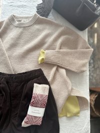 prit 2/15ラムウール7G片畦編み ワイドプルオーバー