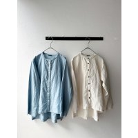 Luminaes 60コルトレイクリネン バンドカラーシャツ