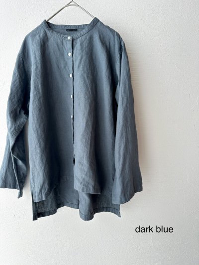 画像12: Luminaes 60コルトレイクリネン バンドカラーシャツ