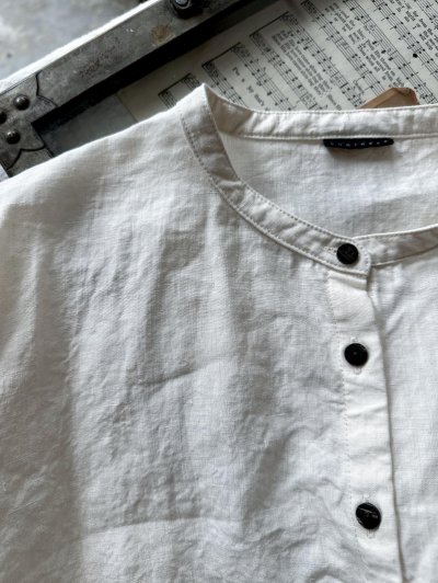 画像4: Luminaes 60コルトレイクリネン バンドカラーシャツ