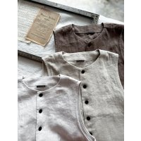 Luminaes 起毛リネン クルーベスト