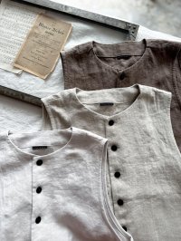 Luminaes 起毛リネン クルーベスト