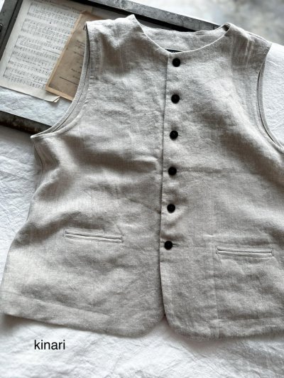 画像6: Luminaes 起毛リネン クルーベスト
