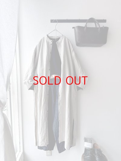 画像1: Luminaes 起毛リネン シャツワンピース