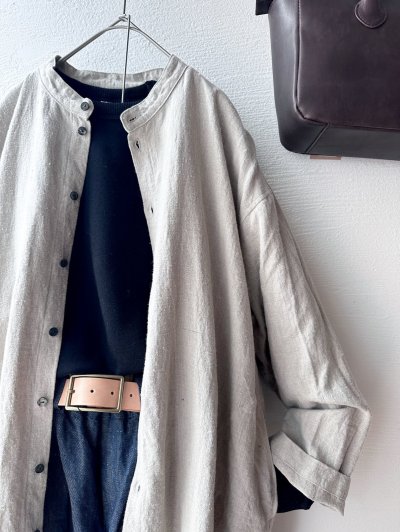 画像2: Luminaes 起毛リネン シャツワンピース